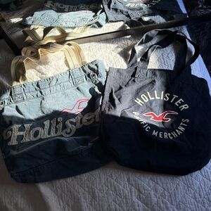 Hollister vintage cotton canvas tote bags bundle early 2000s y2k purse lot